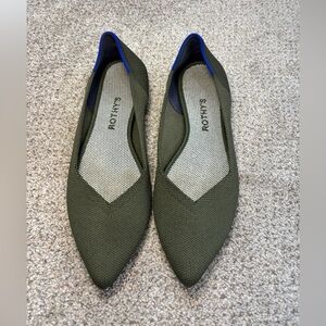Rothy's The Point Cypress Flats Size 8.5 Green Washable Teacher Flats